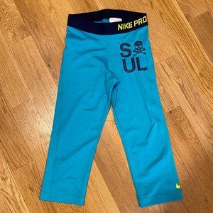 SOULCYCLE X NIKE PRO Dri-Fit Turquoise Leggings XS